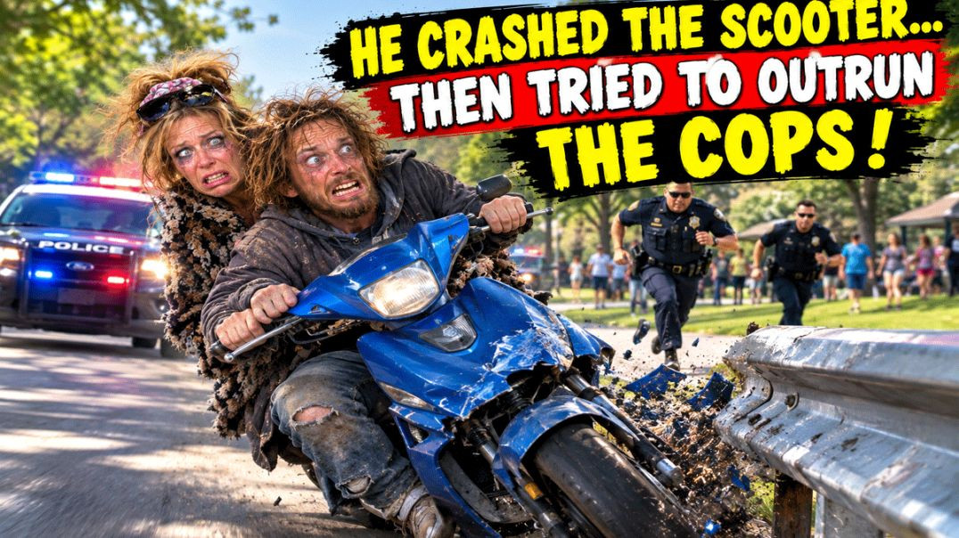 He Crashed the Scooter... Then Tried to Outrun the Cops!