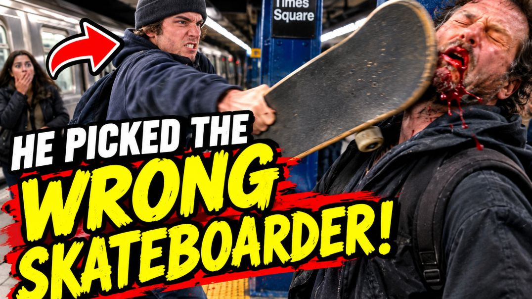 Creep Harrasses Women and Gets Skateboard to the Kisser