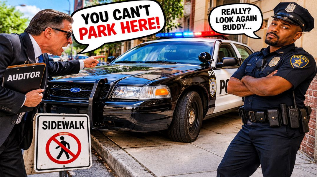 Cop-Gets-Caught-Parking-on-Sidewalk