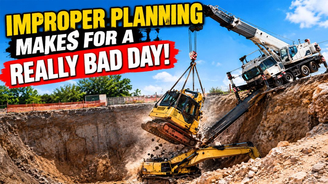 CRANE DISASTER! Two Heavy Equipment Machines Destroyed in ONE Epic Fail!