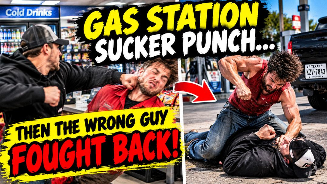 Gas Station Sucker Punch… Then the WRONG GUY Fought Back!